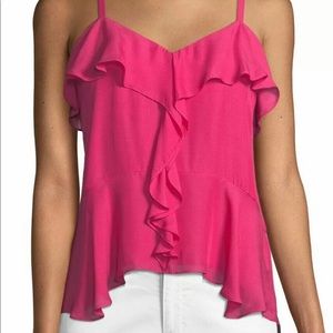 Parker Ruffle Bright Rose Shirt Small